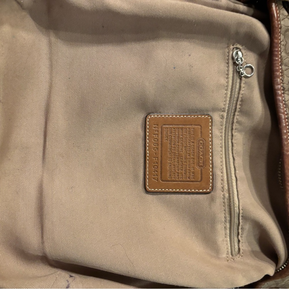 Coach VINTAGE F066-F10417 Signature Mini C Tan Canvas/Leather Shoulderbah VGUC - Picture 11 of 14